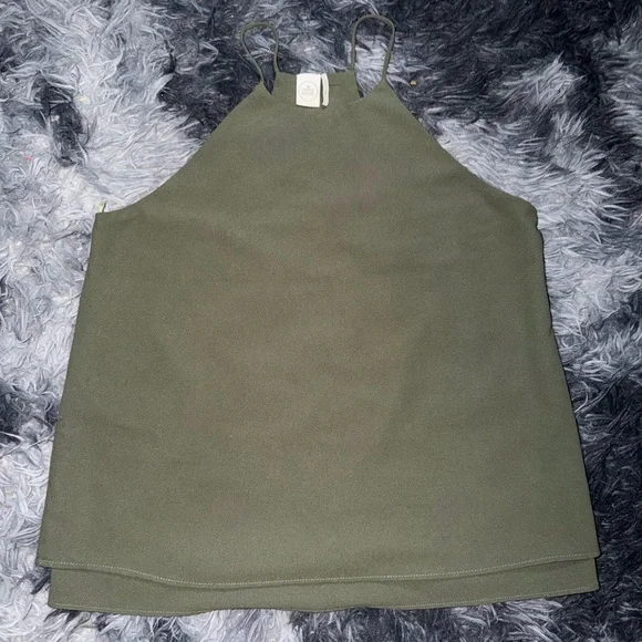 Paper Crane Olive Green High-Neck Cami - Picture 1 of 3